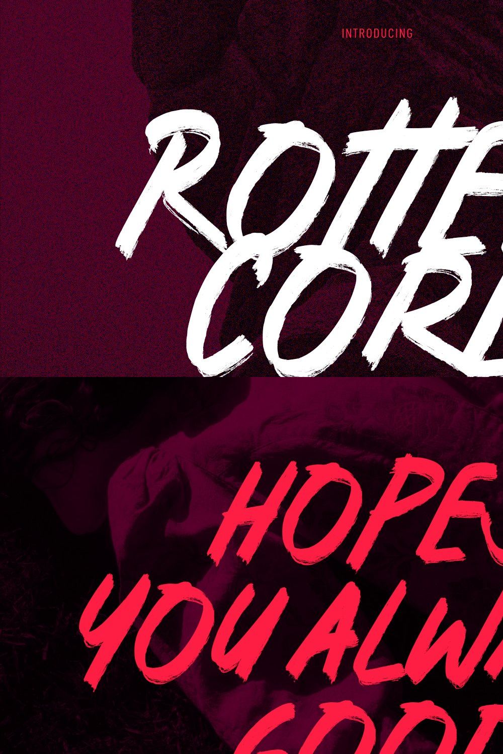 Rotten Core Handwrittten Brush Font pinterest preview image.