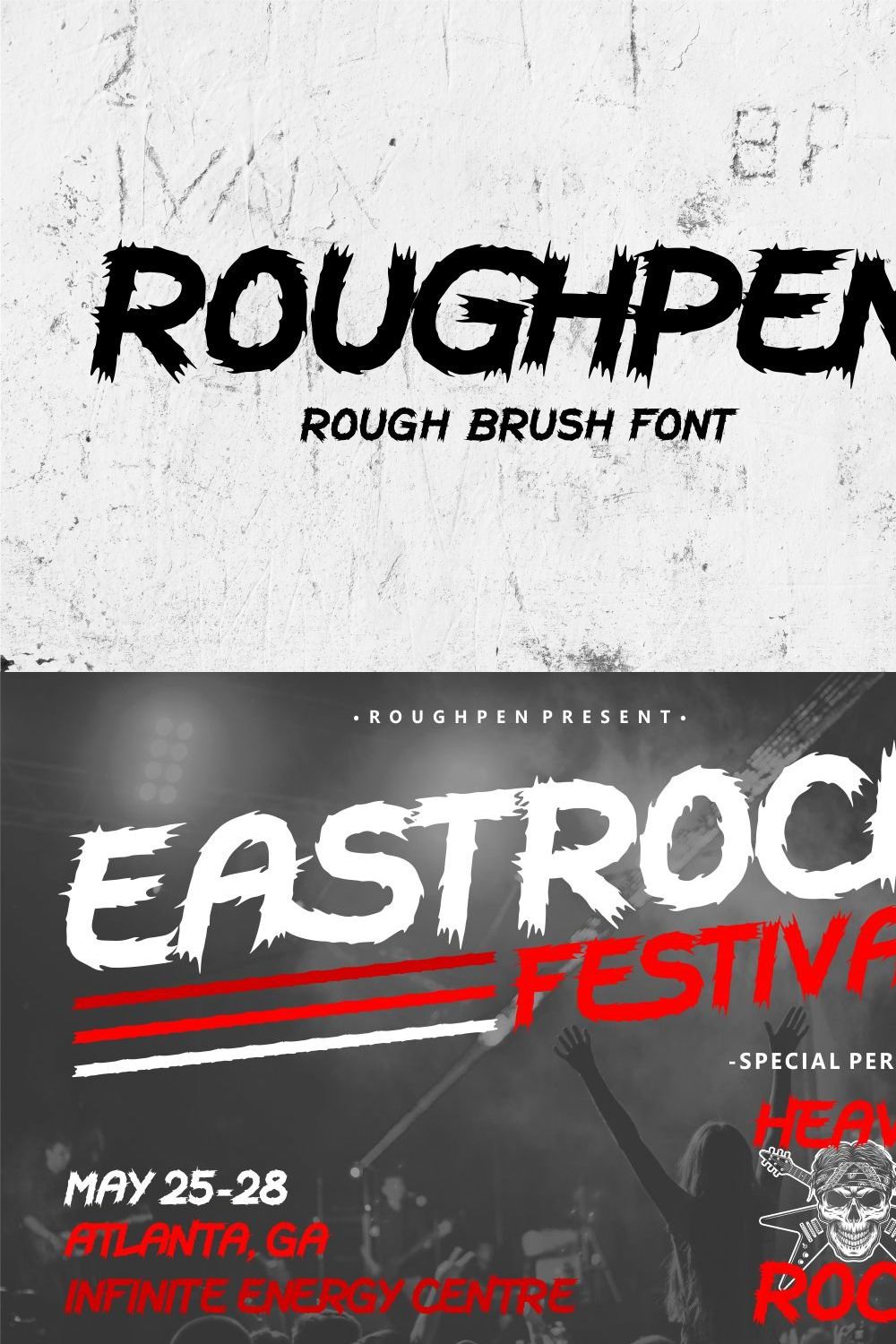 Roughpen - Rough Brush Font pinterest preview image.