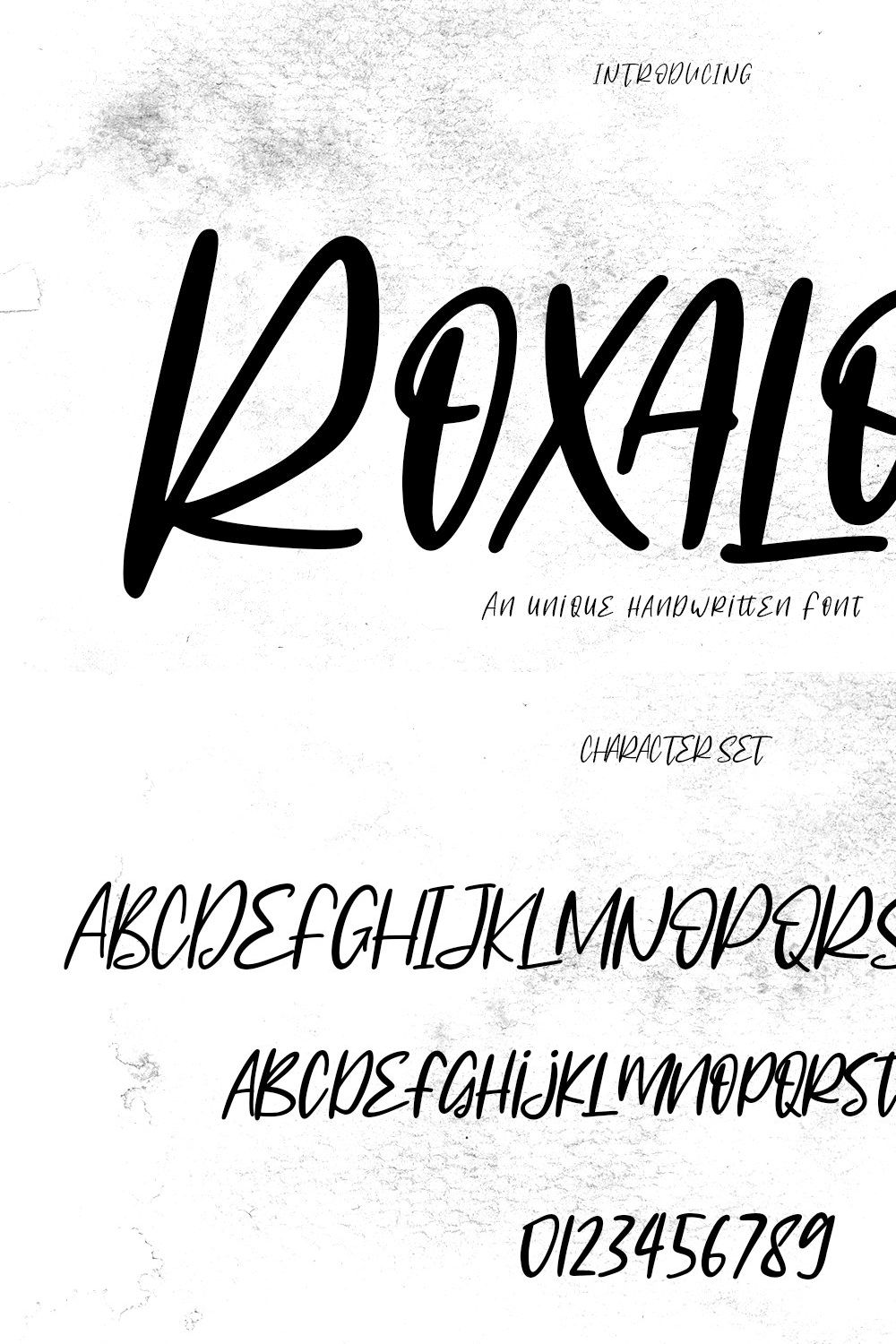 Roxalose Handwritten Font pinterest preview image.