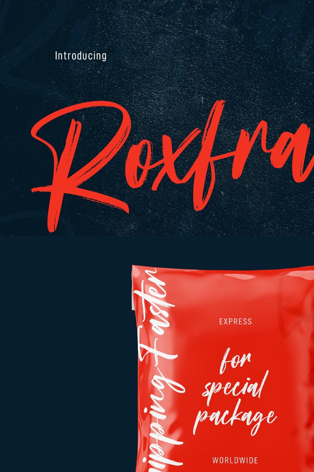 Roxfranks Brush Script Font pinterest preview image.