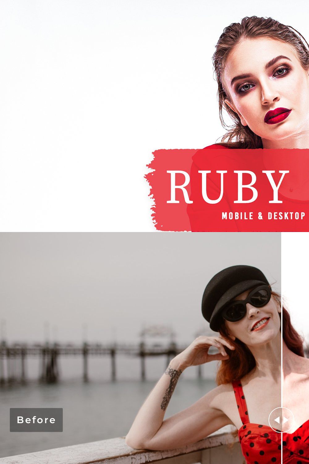 Ruby Red Pro Lightroom Presets pinterest preview image.