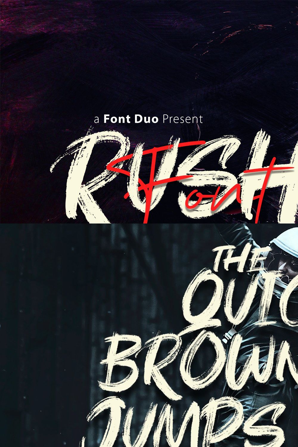 Rushink Font Duo | Brush & Signature pinterest preview image.