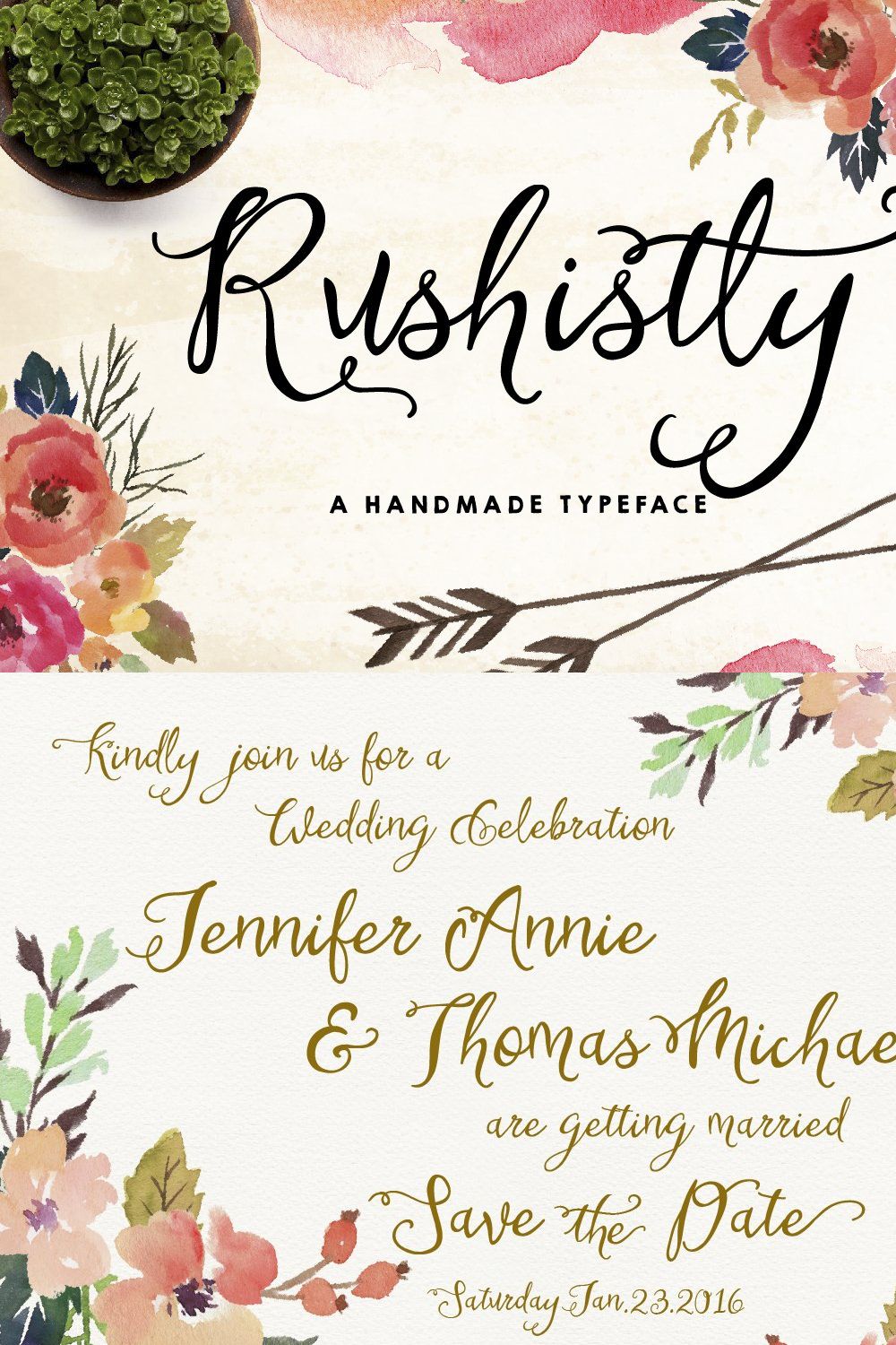 Rushistly Script-30%Off pinterest preview image.