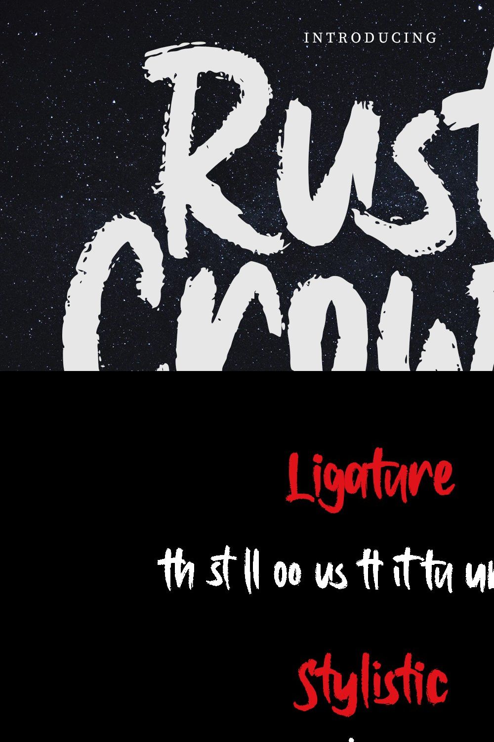 Rust Crowth Handwritten Brush Font pinterest preview image.