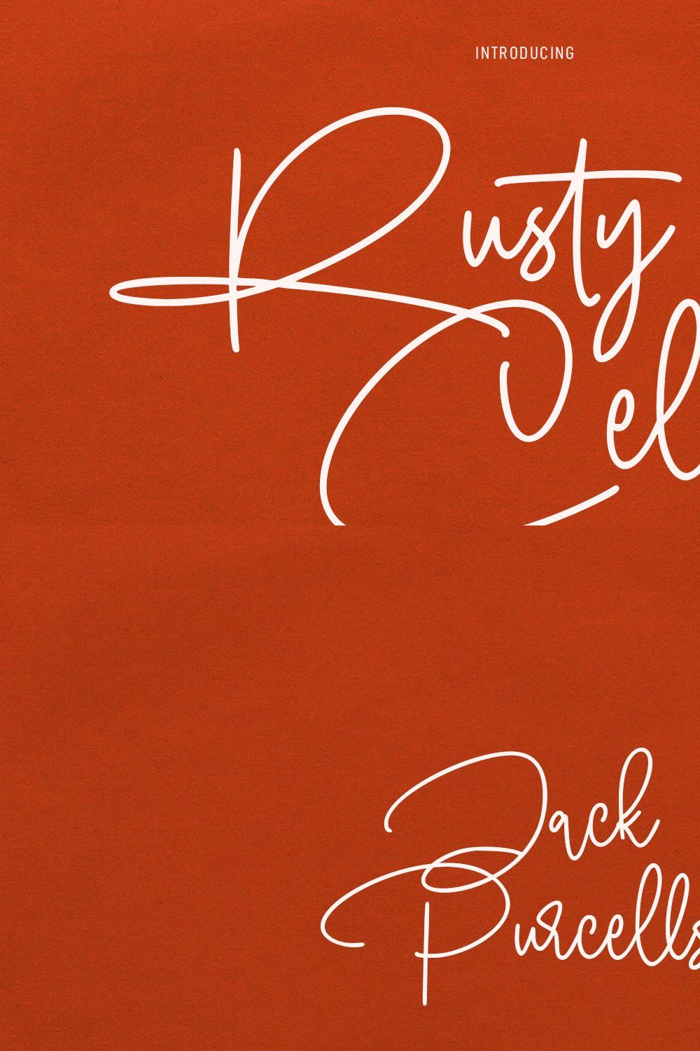 Rusty Cellair Signature Script Font pinterest preview image.