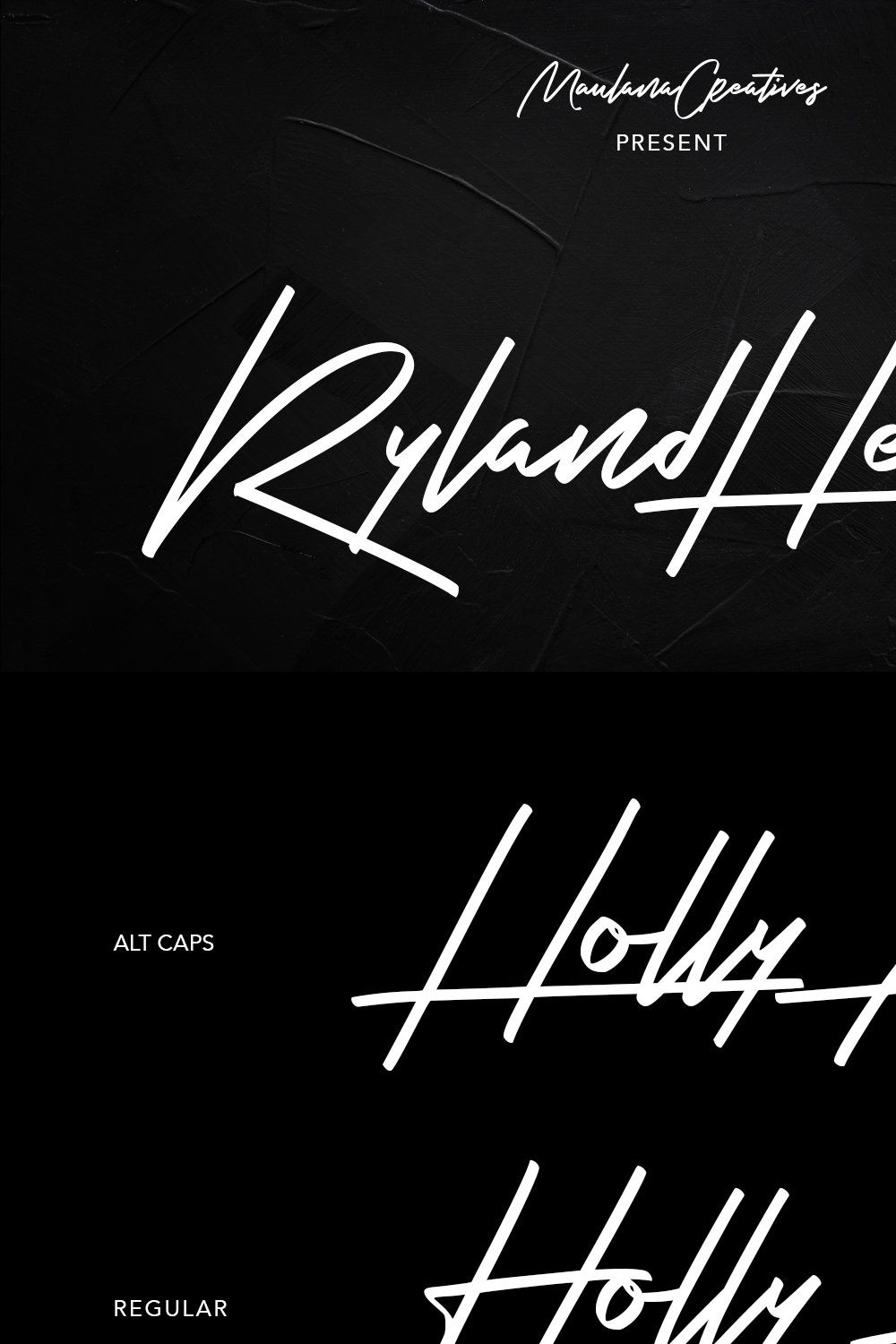 Ryland Heights Signature Script Font pinterest preview image.