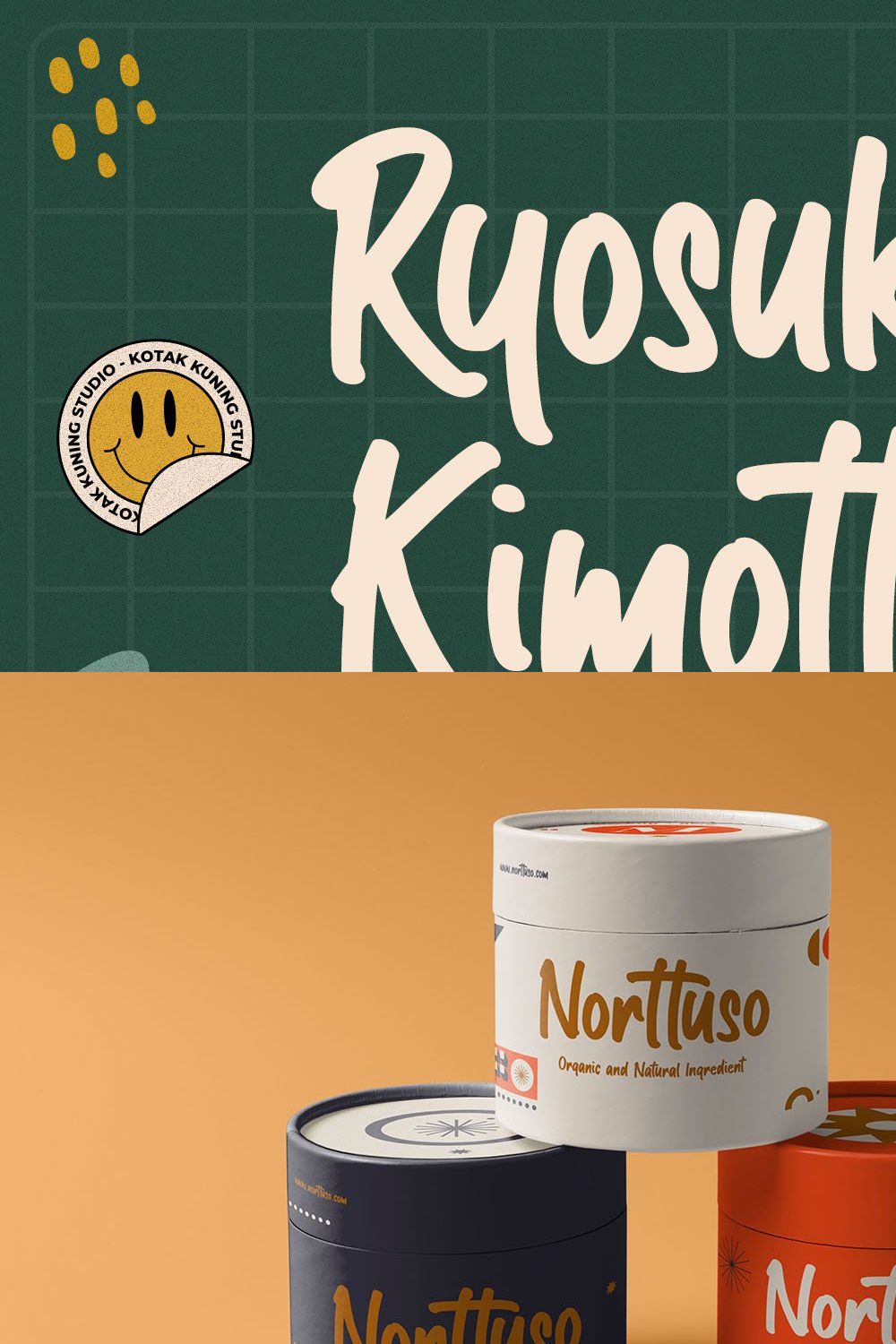 Ryosuke Kimotta Casual Display Font pinterest preview image.