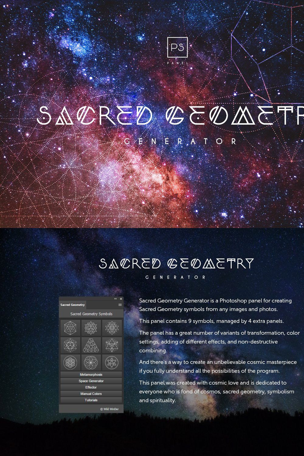 Sacred Geometry Generator pinterest preview image.