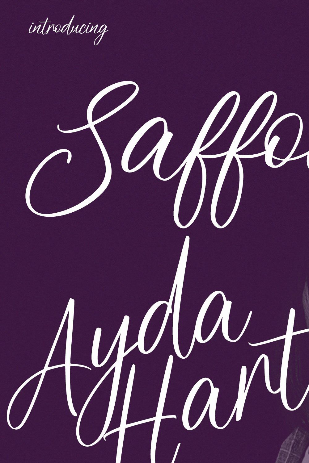 Saffoers Script Font pinterest preview image.