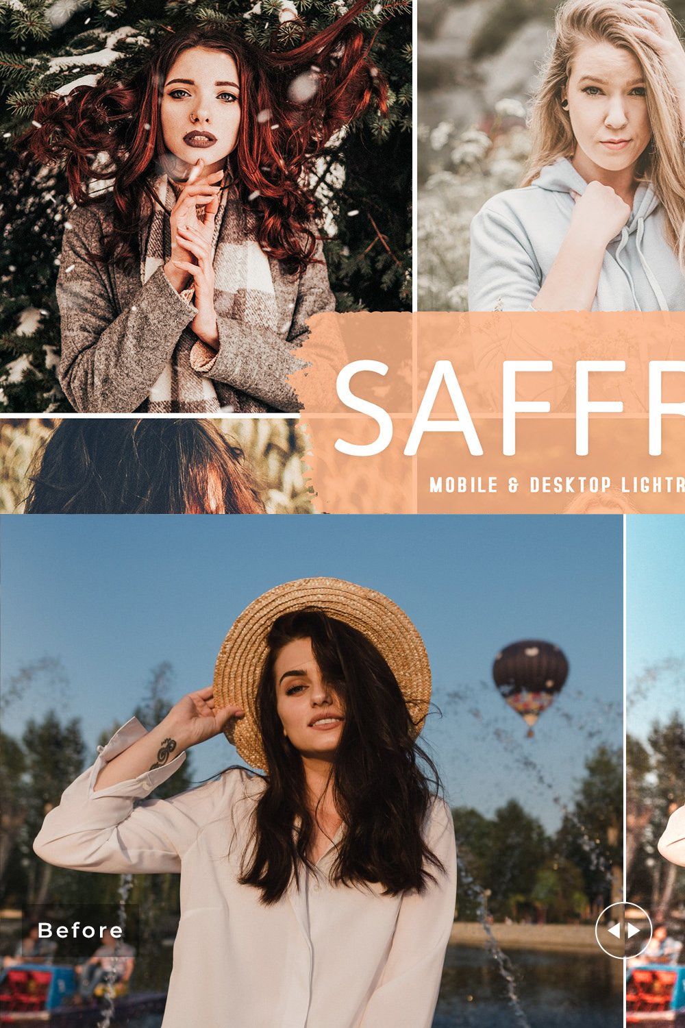 Saffron Pro Lightroom Presets pinterest preview image.