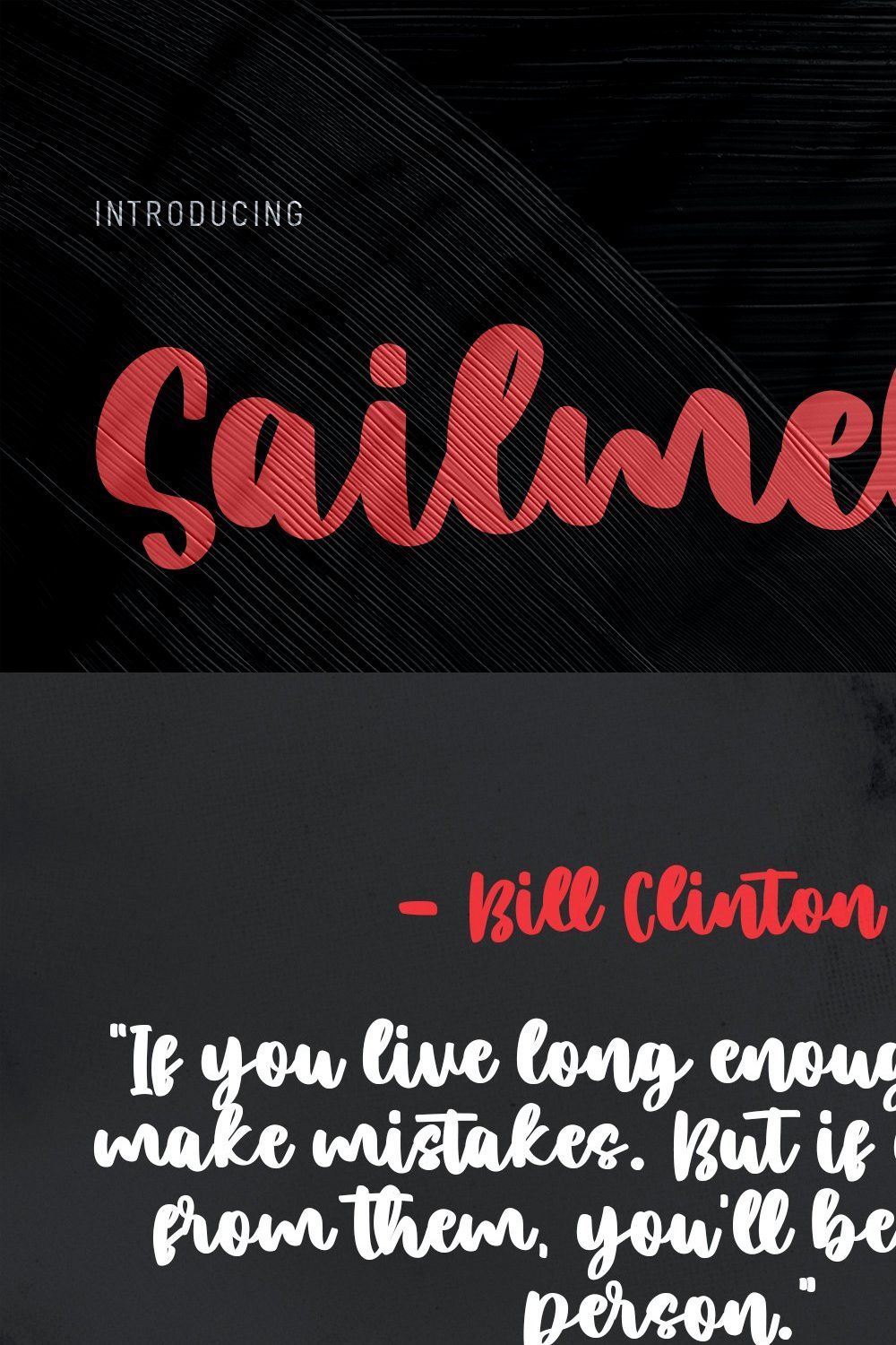 Sailmelly Script Font pinterest preview image.