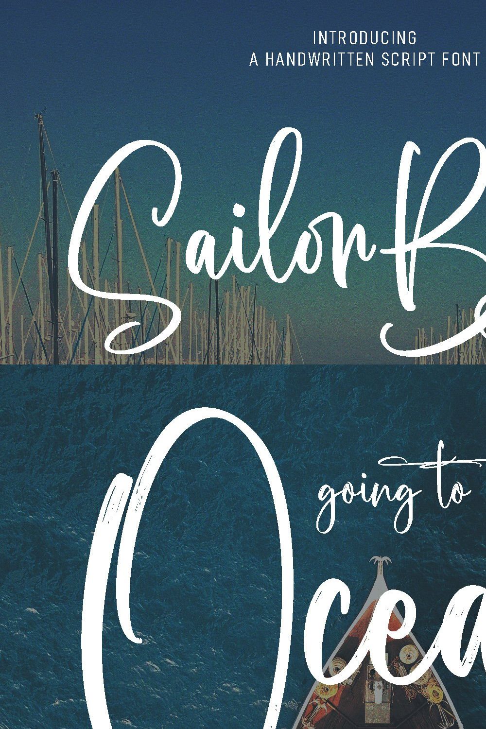 Sailor Bay Brush Script Font pinterest preview image.