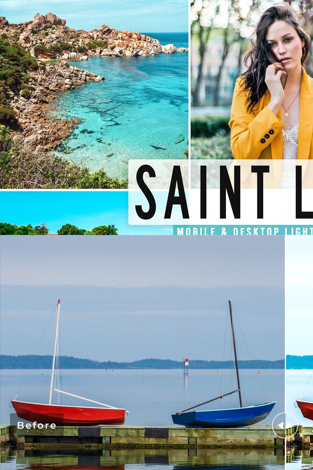 Saint Lucia Pro Lightroom Presets pinterest preview image.