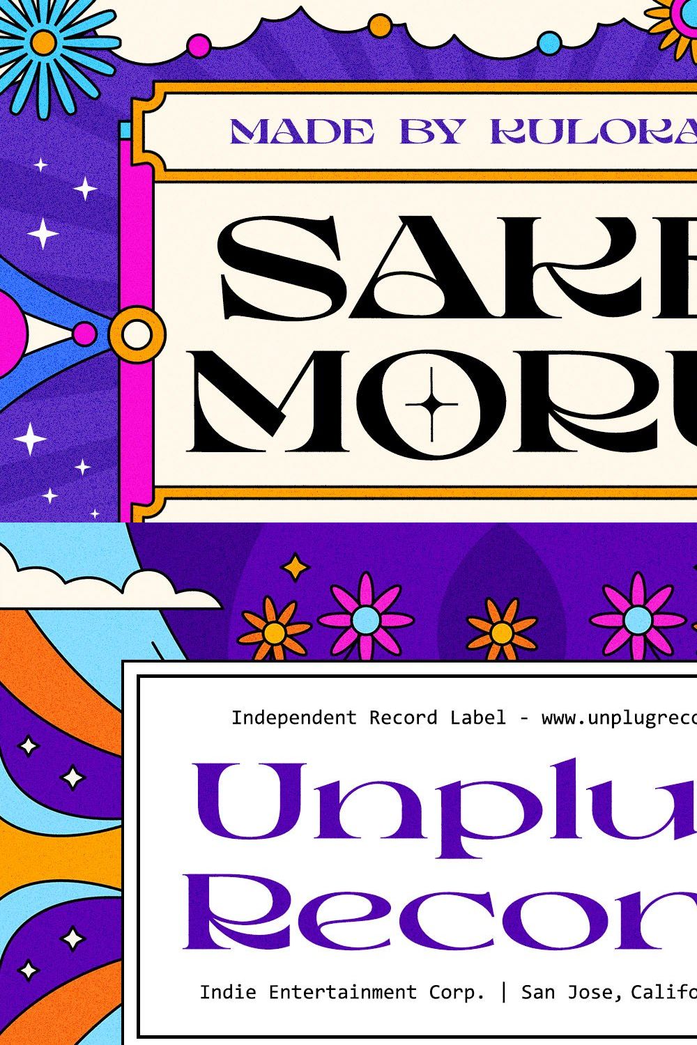 Sake Moru Display Font pinterest preview image.