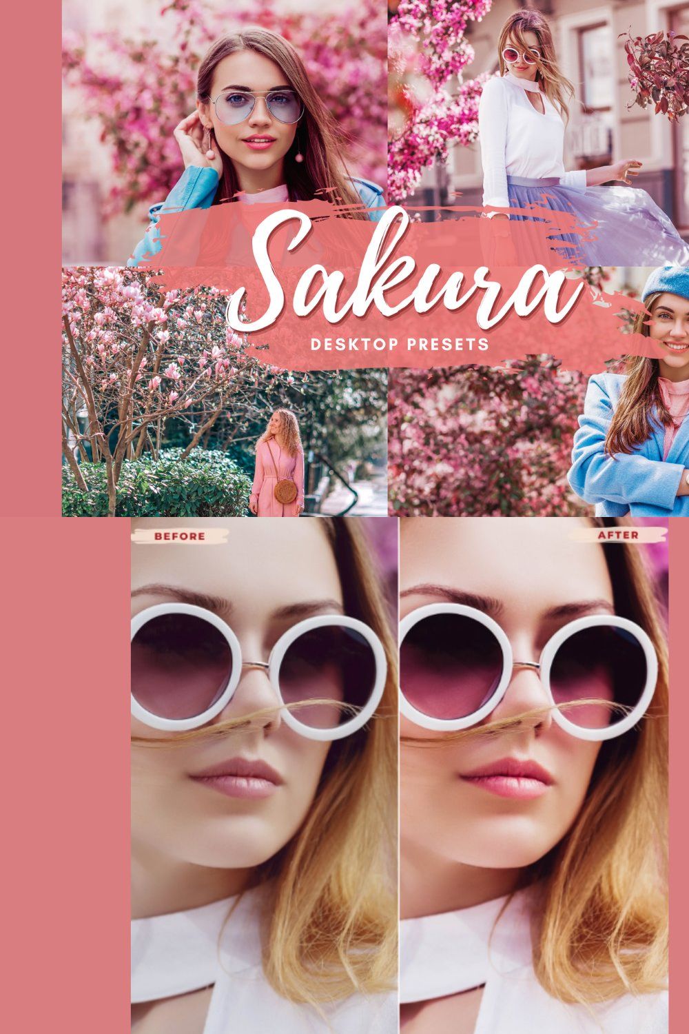 SAKURA Desktop Lightroom Presets pinterest preview image.