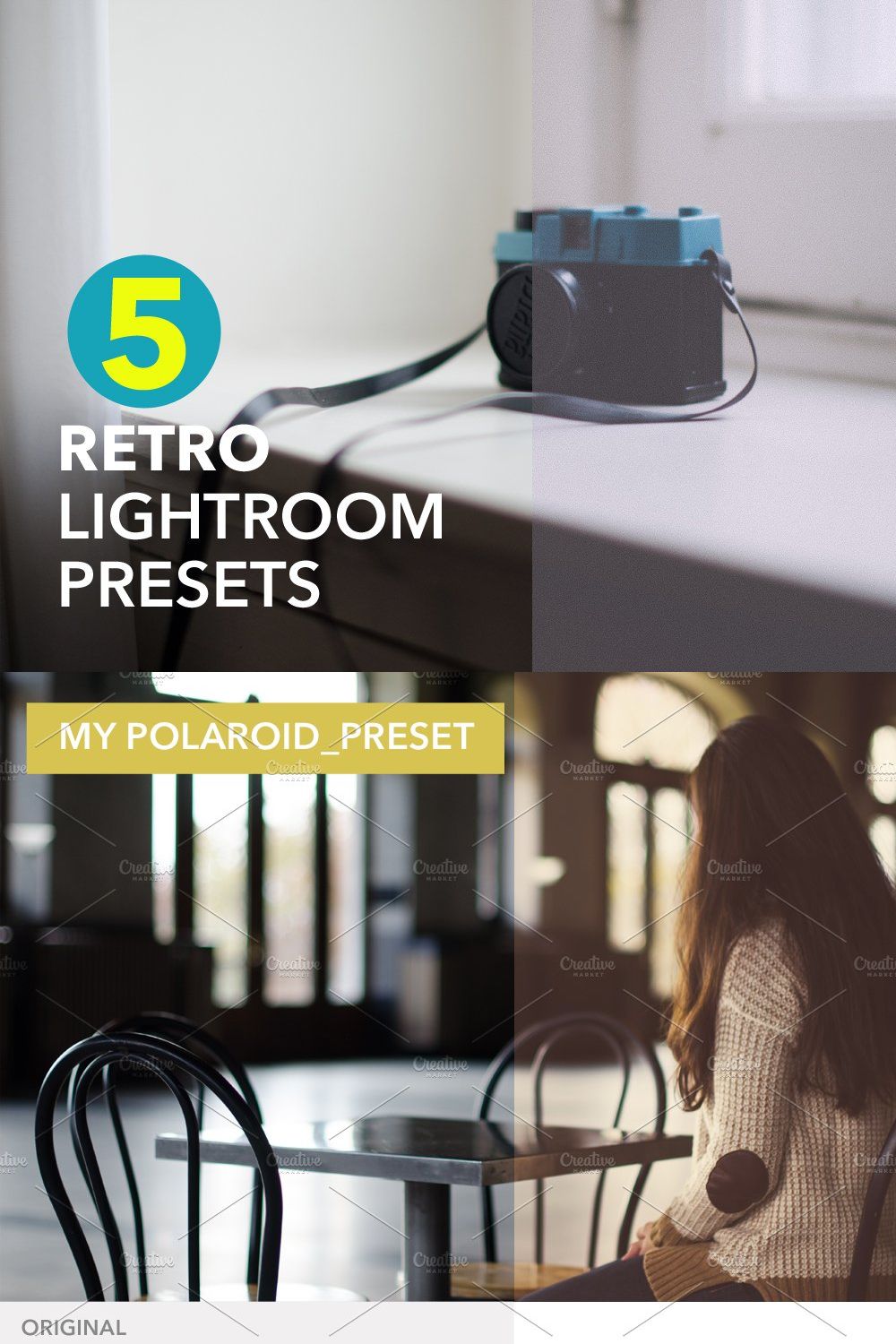 [SALE] 5 Retro Lightroom 4+ Presets pinterest preview image.
