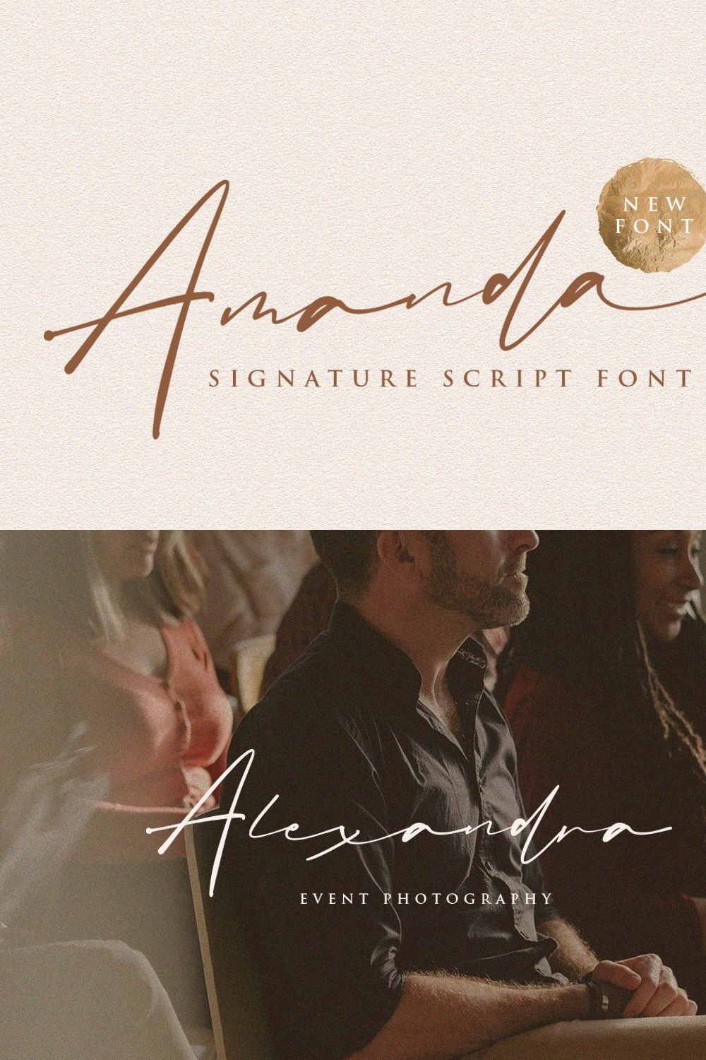 SALE ! Amanda Signature Font pinterest preview image.