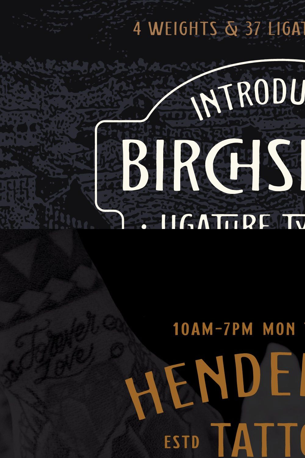 Sale | Birchshore - Ligature Font pinterest preview image.