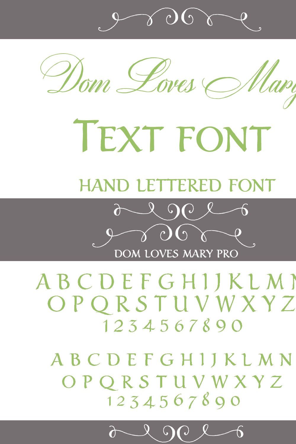 Sale-Dom Loves Mary Text Font pinterest preview image.