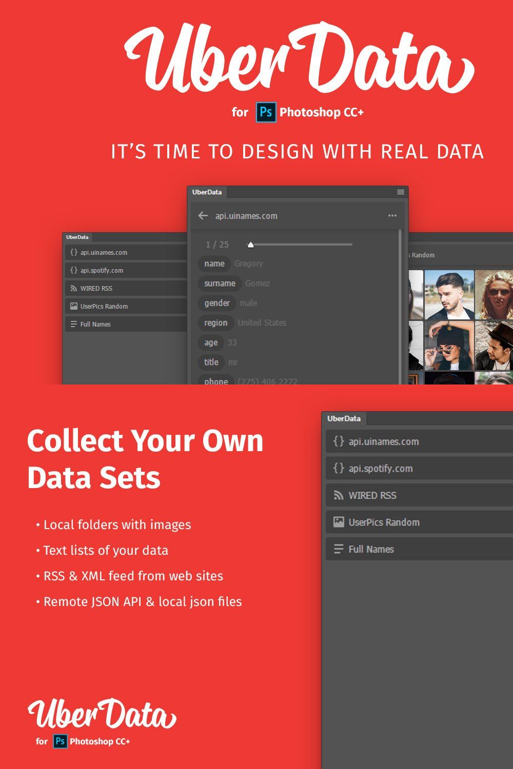 Sale! UberData plugin for Photoshop pinterest preview image.