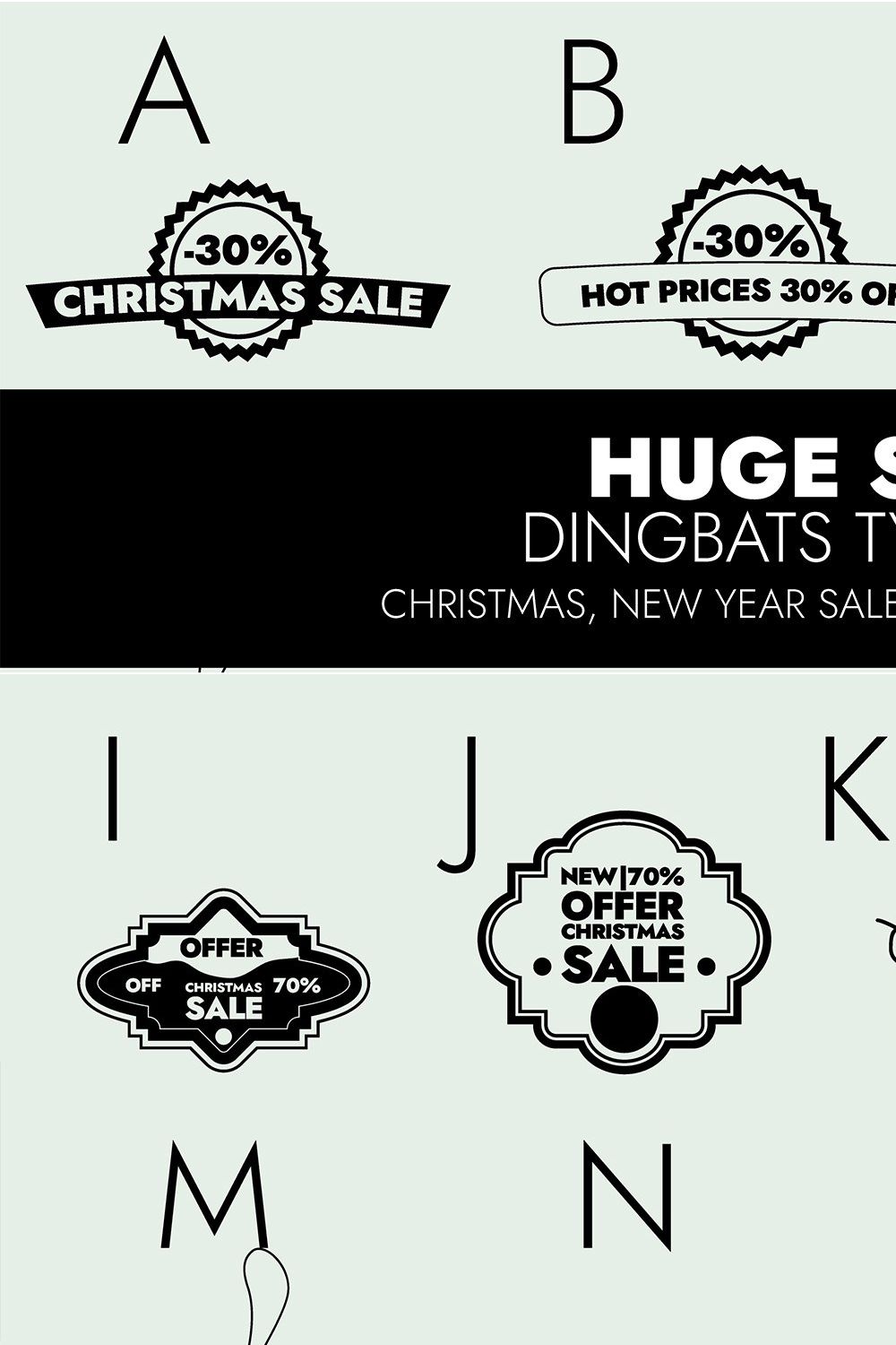 Sales Special Offers Dingbats Font pinterest preview image.