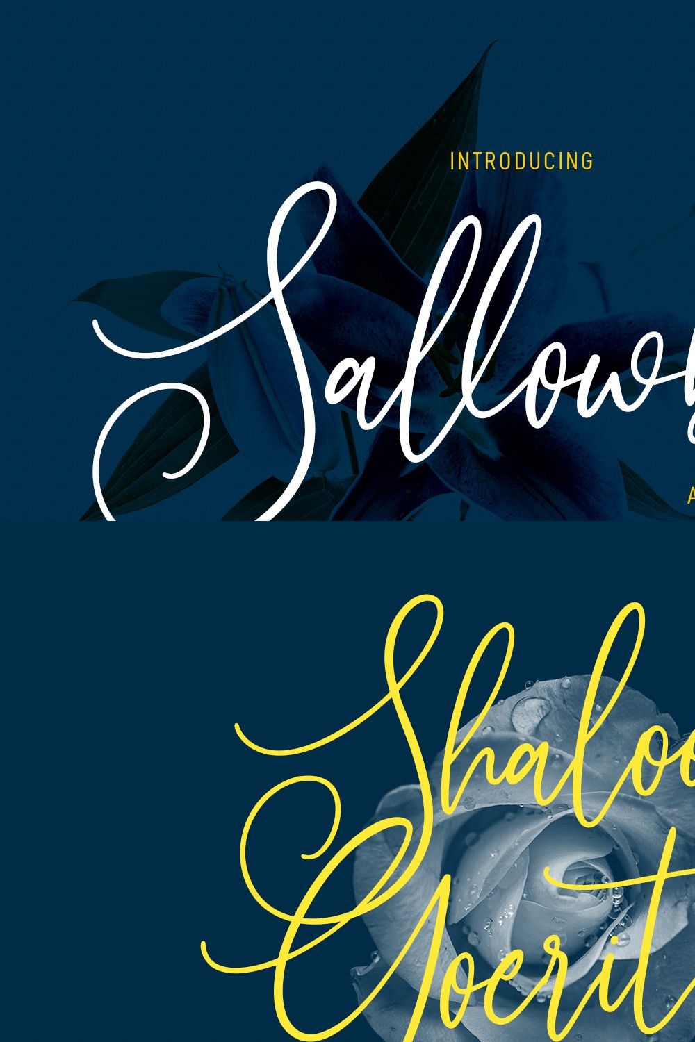 Sallowbliss Cursive Script Font pinterest preview image.