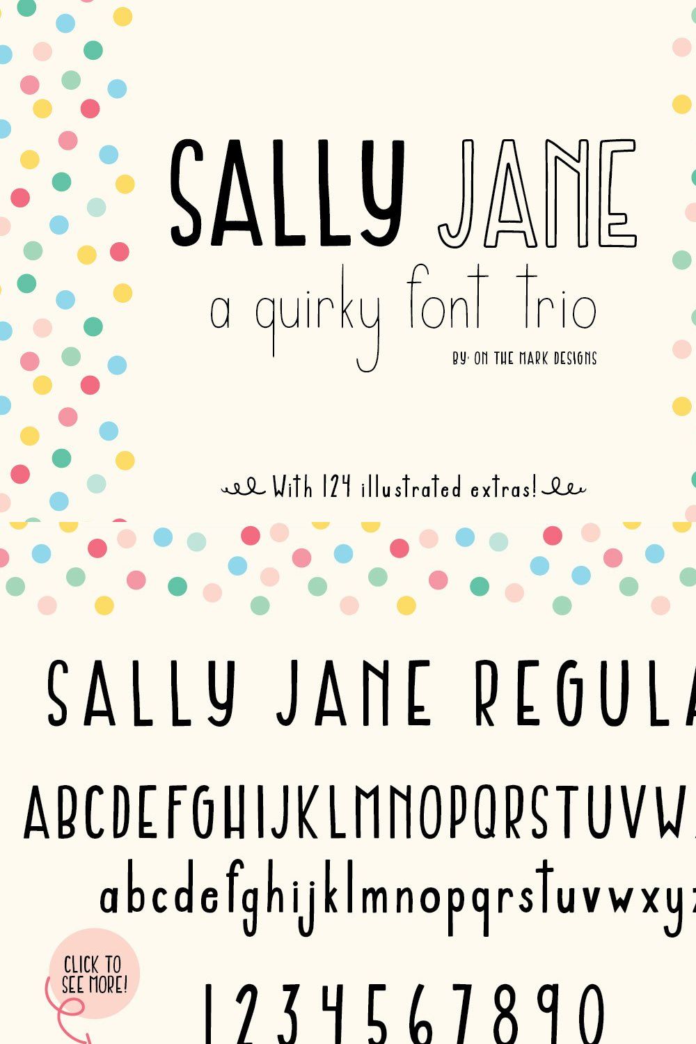 Sally Jane San Serif Font Trio pinterest preview image.