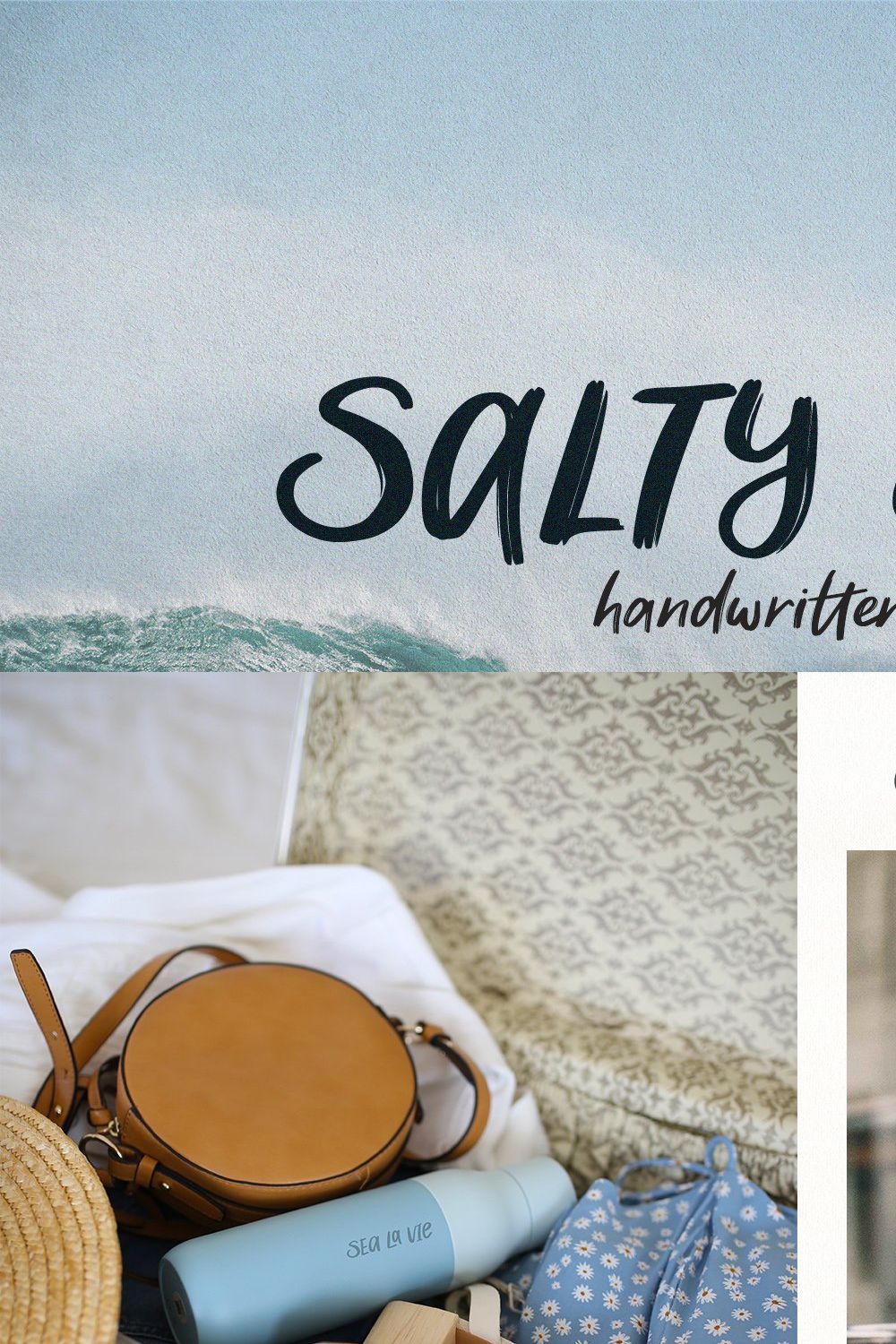 Salty Soul handwritten font sea pinterest preview image.