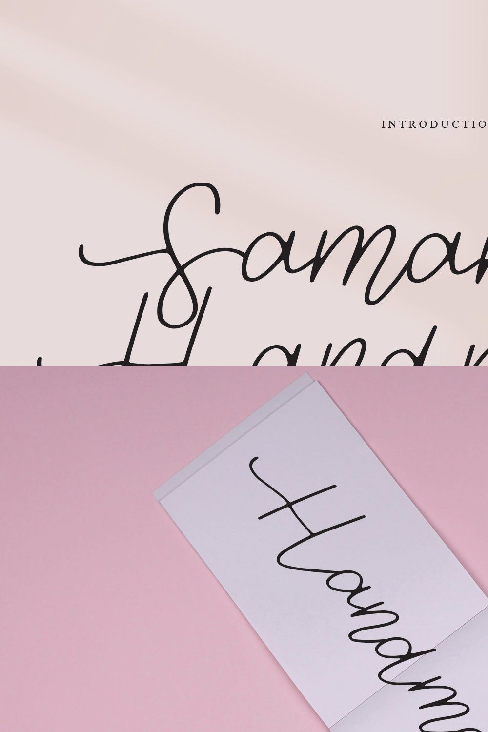 Samantha Handmade | Script Font pinterest preview image.