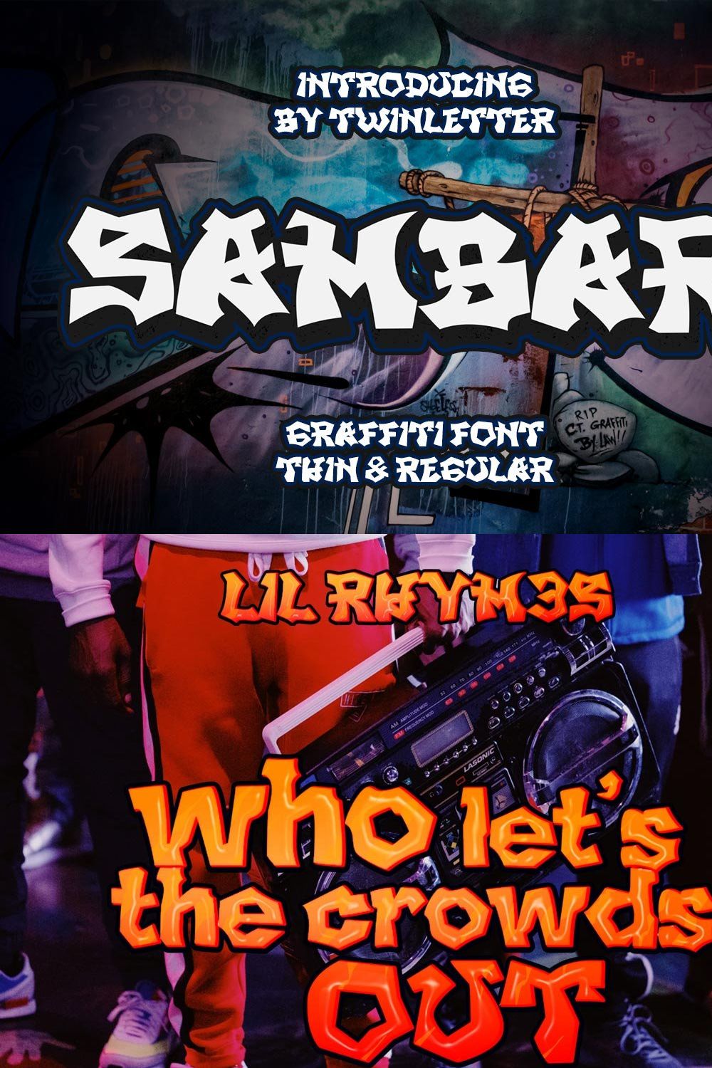 SAMBAR - Graffiti Style Font pinterest preview image.