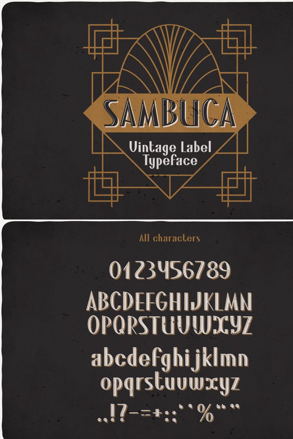 Sambuca Typeface pinterest preview image.