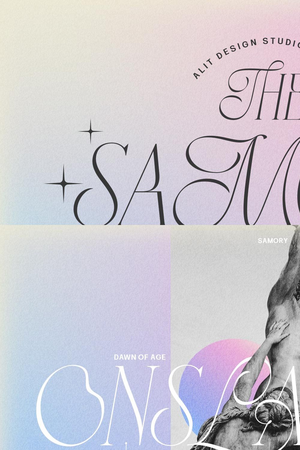 Samory Typeface pinterest preview image.