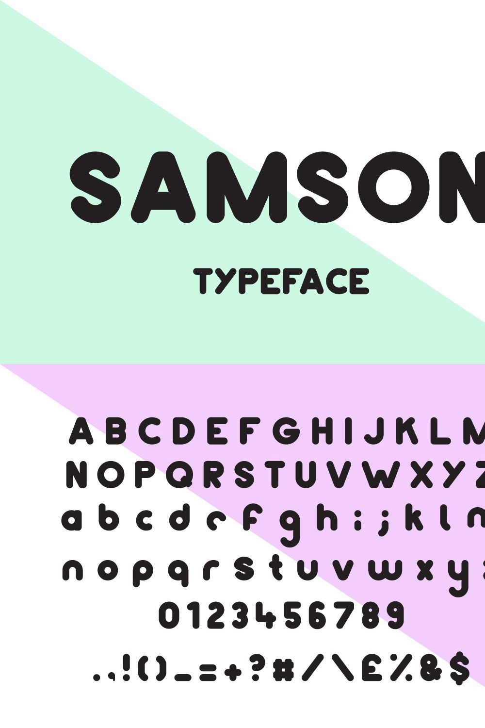 Samson Typeface pinterest preview image.