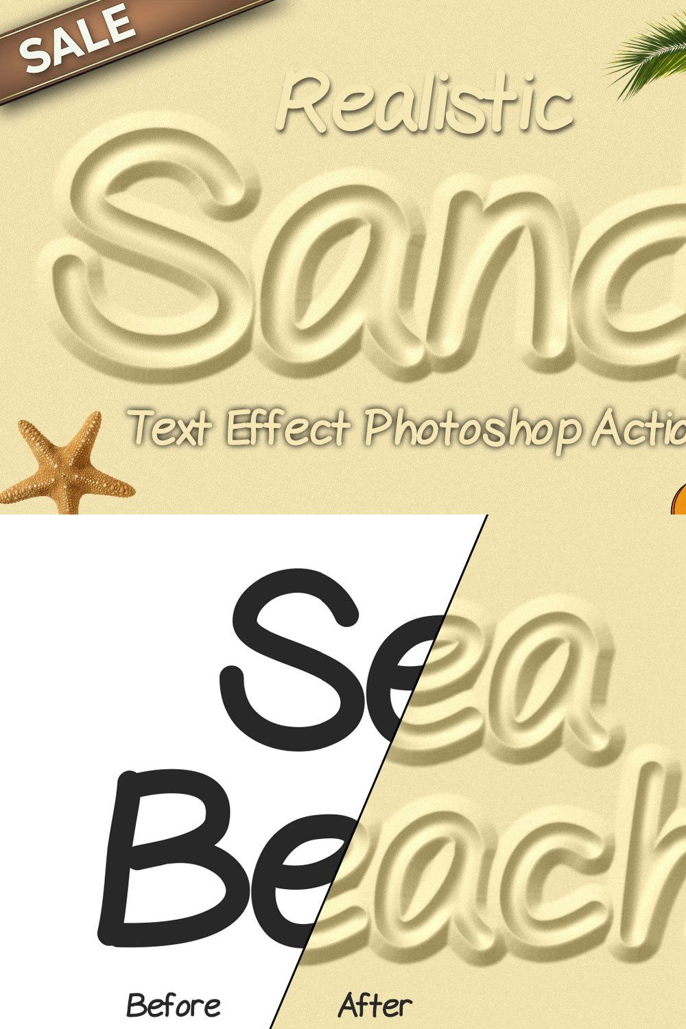 Sand Text Effect Photoshop Action pinterest preview image.