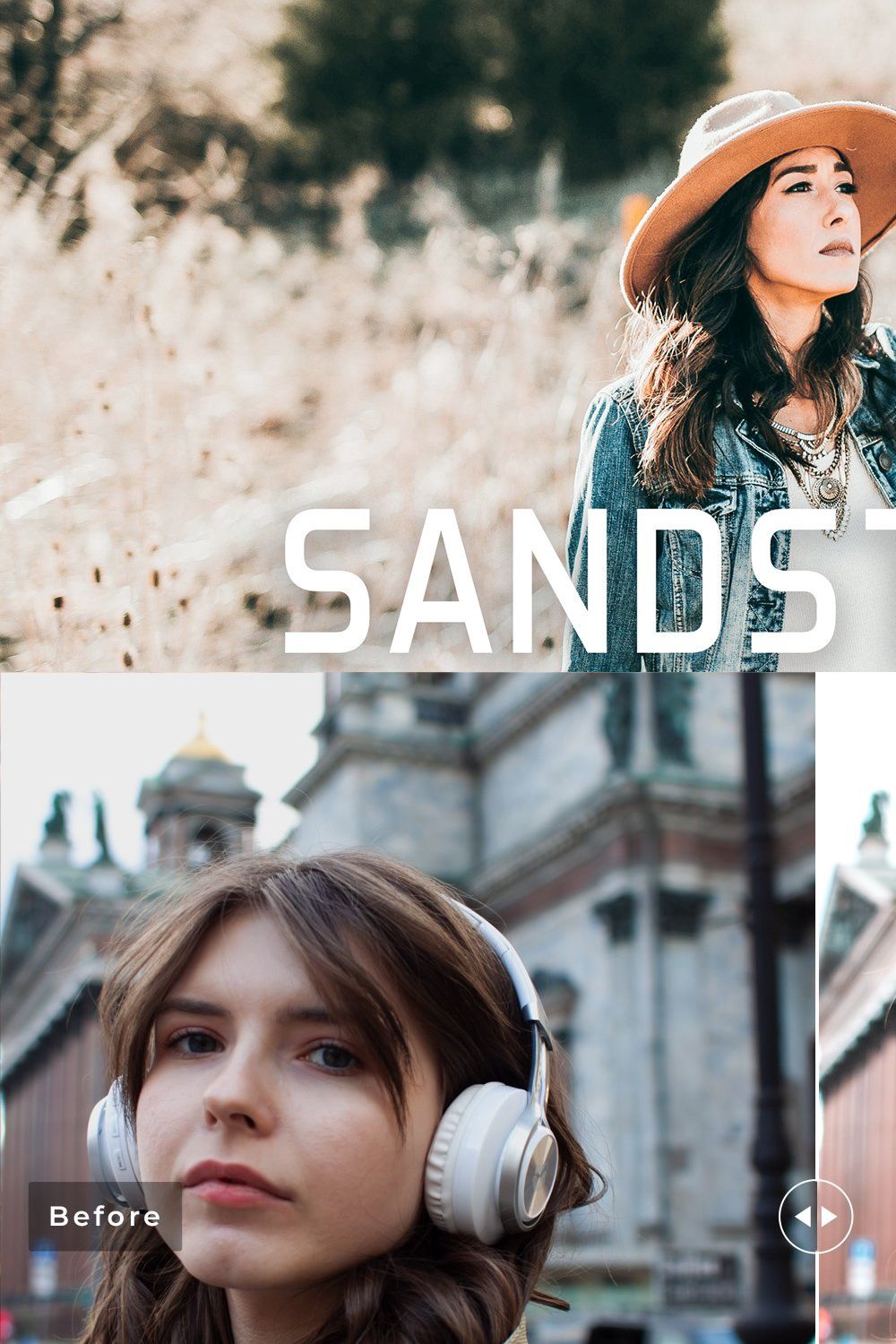 Sandstorm Pro Lightroom Presets pinterest preview image.