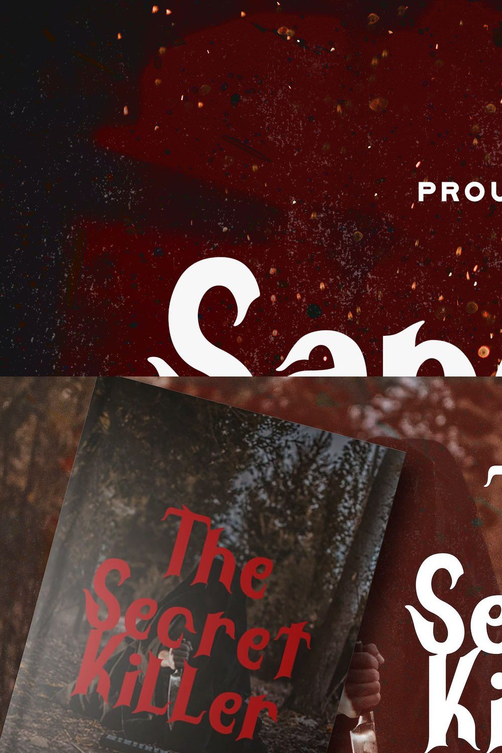 Sangkury - Haunted Display Font pinterest preview image.