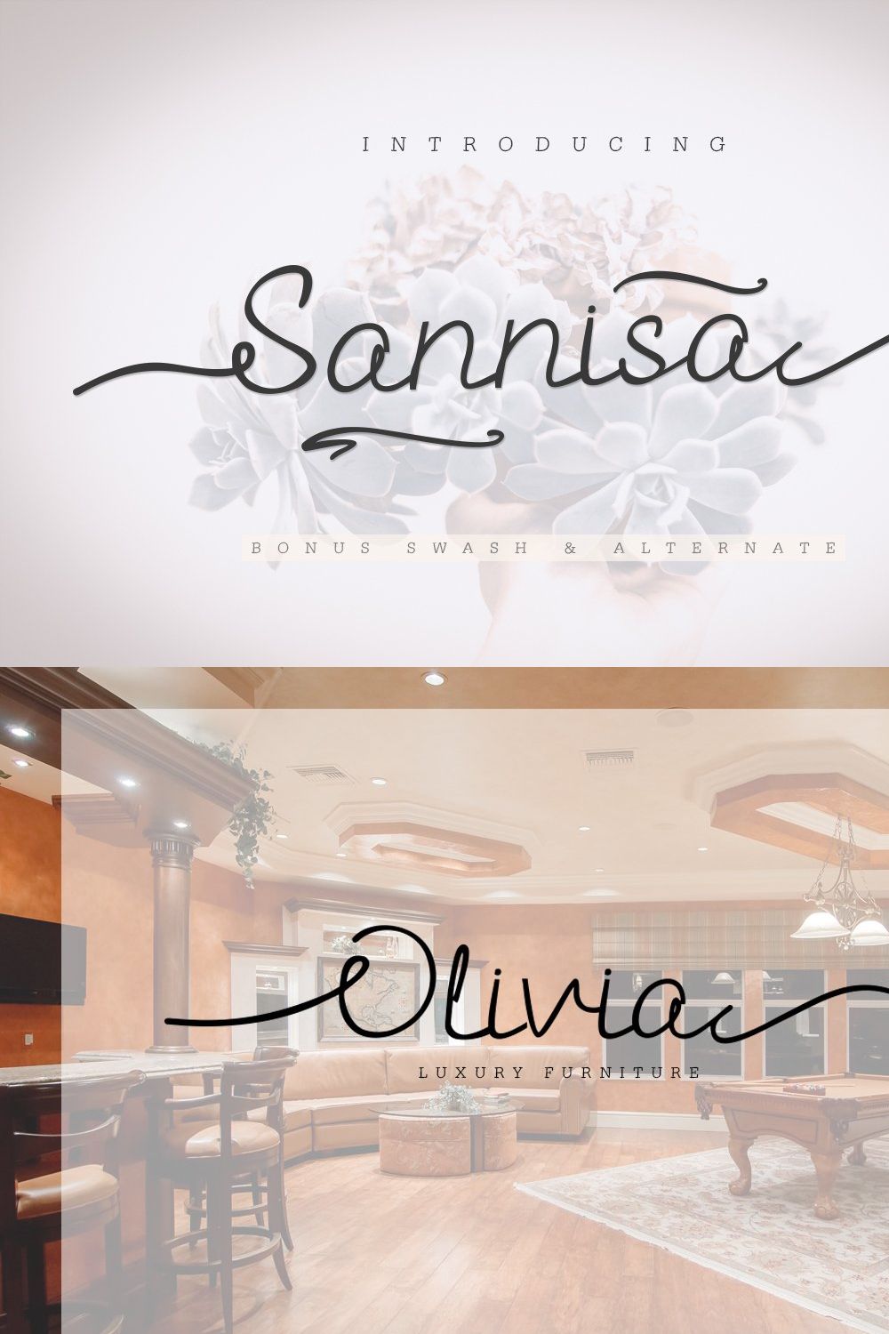 Sannisa Script + Swash (Update) pinterest preview image.