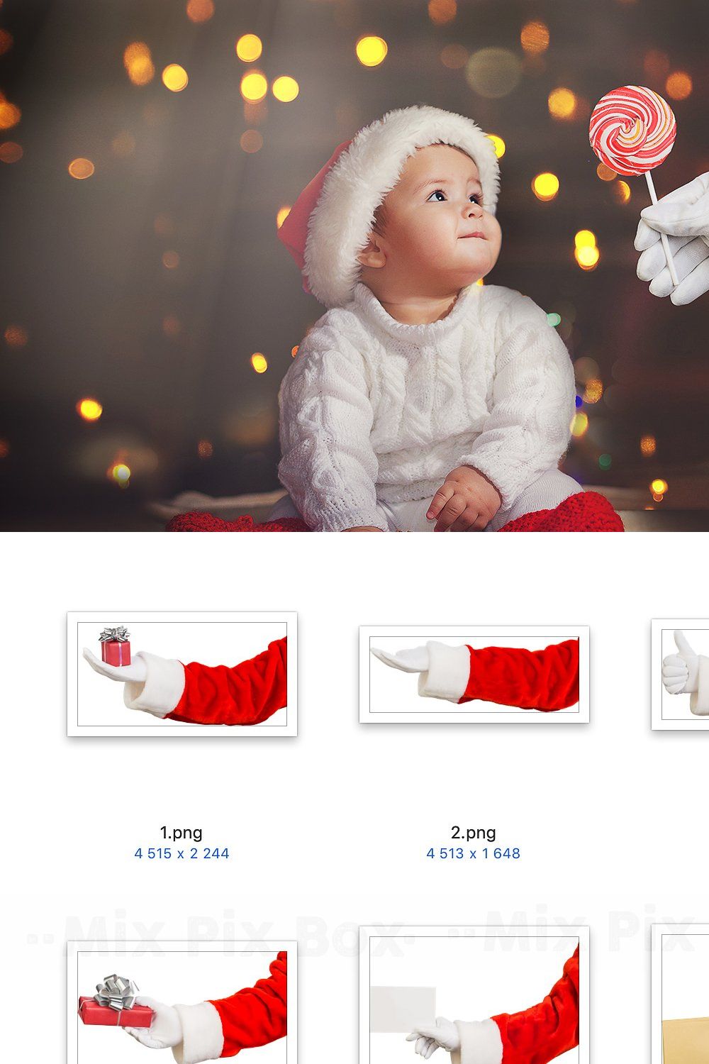 Santa Hand - PNG overlays pinterest preview image.