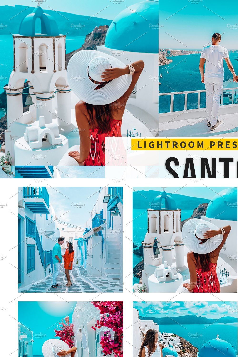 Santorini Lightroom Mobile Presets pinterest preview image.