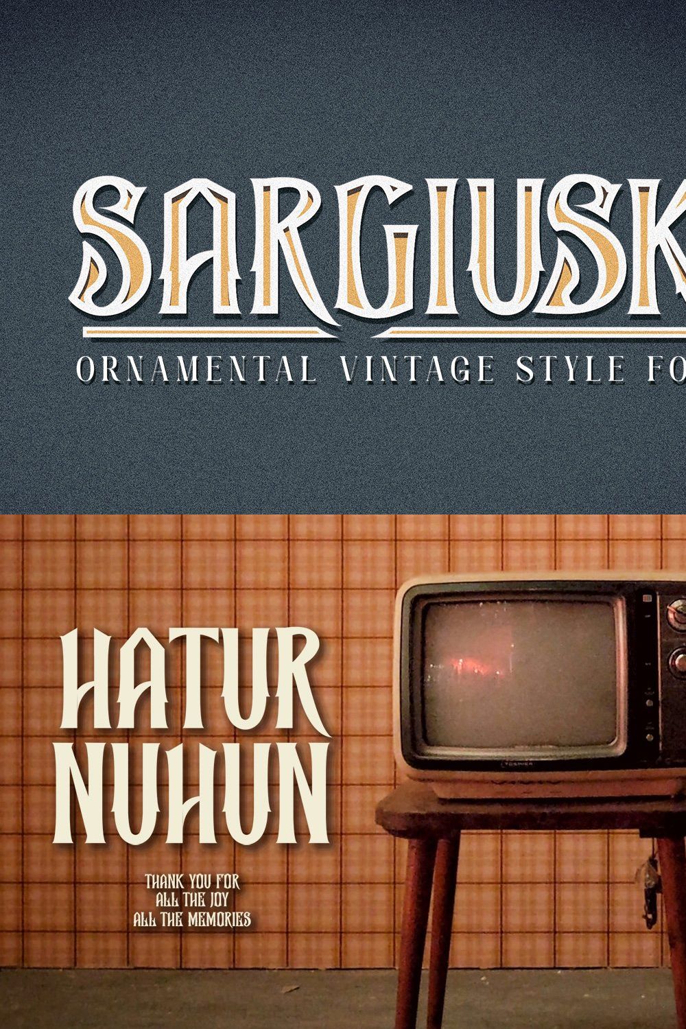 Sargiusk - Vintage Font pinterest preview image.