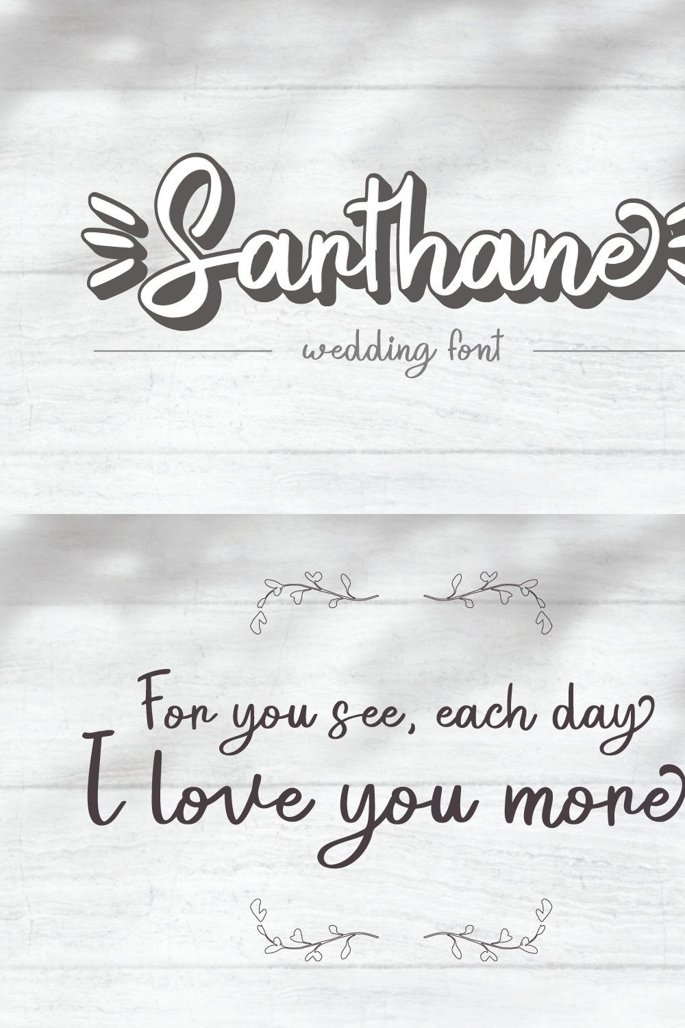 Sarthane - Wedding Font pinterest preview image.