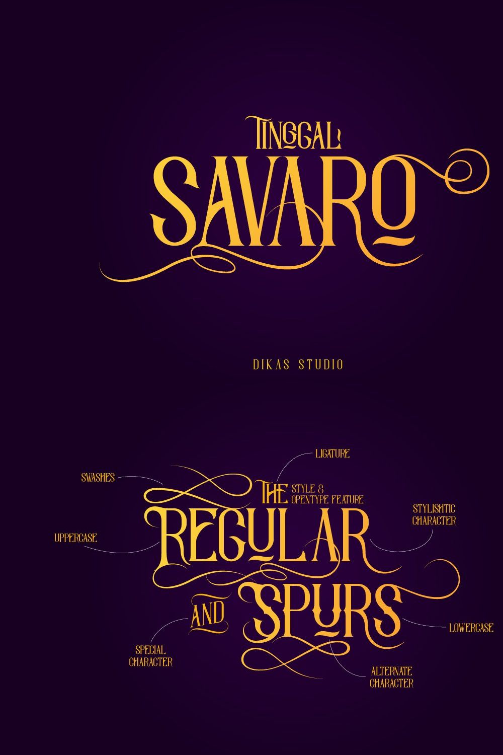 Savaro Typeface pinterest preview image.