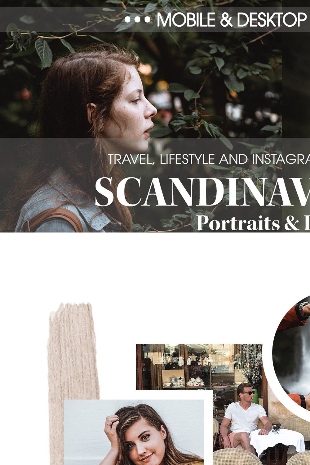 Scandinavian Portrait People Presets pinterest preview image.