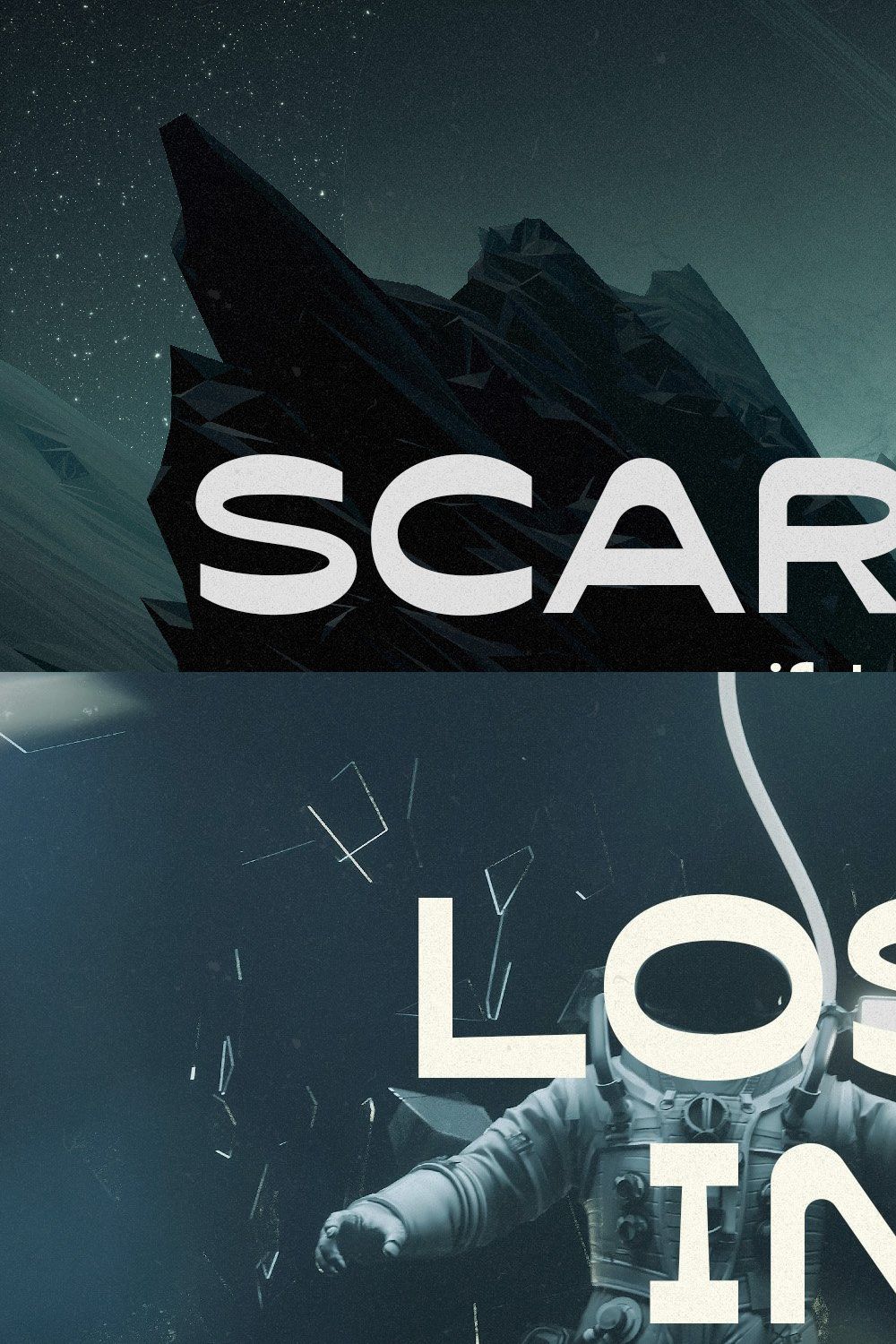 Scarlex - Retro Space Typeface pinterest preview image.