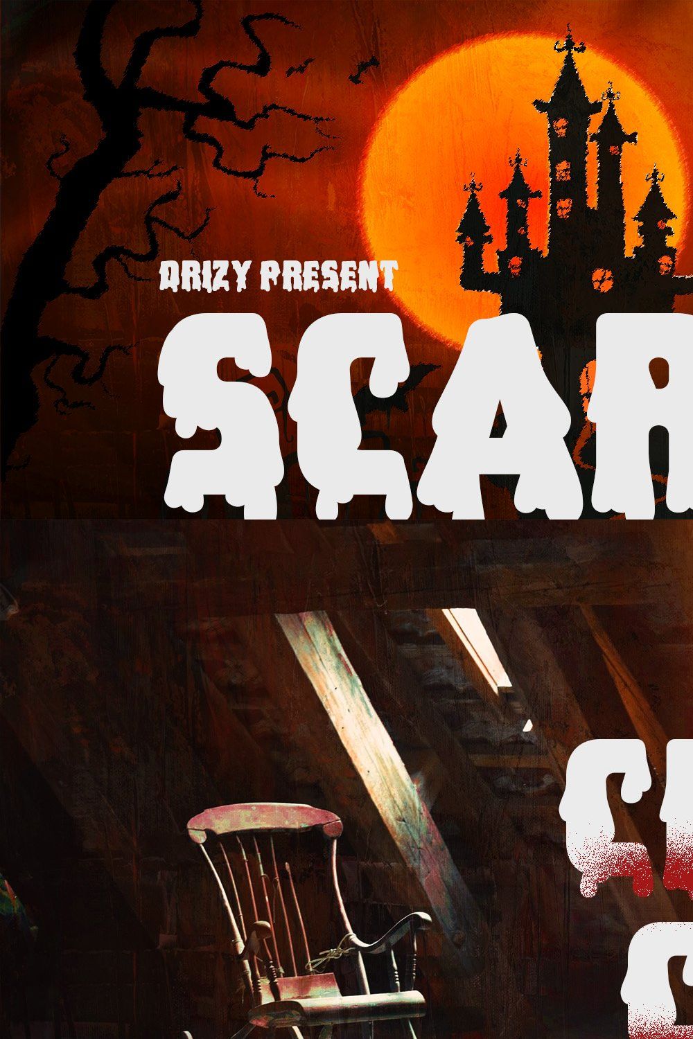 Scarow - Blood Dripping Font pinterest preview image.