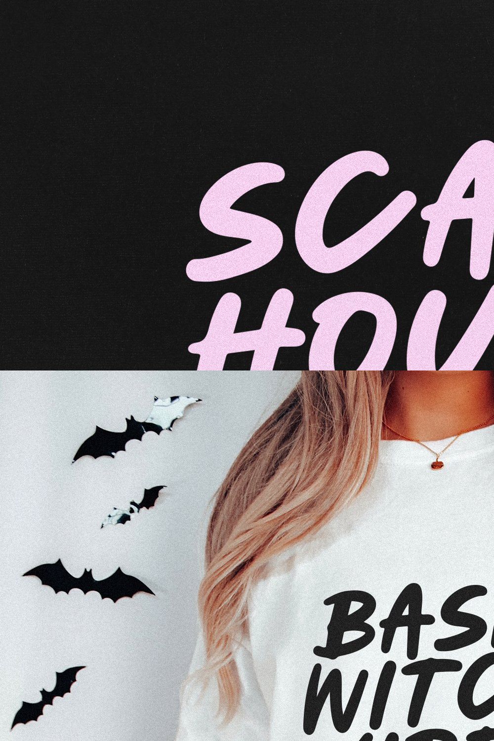 Scary House | Spooky Halloween Font pinterest preview image.