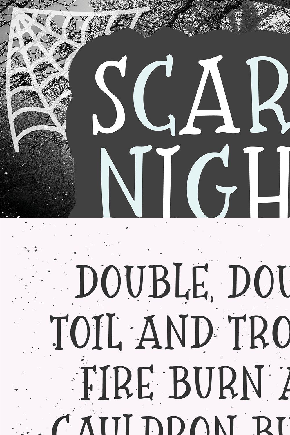 SCARY NIGHT Halloween Serif Font pinterest preview image.