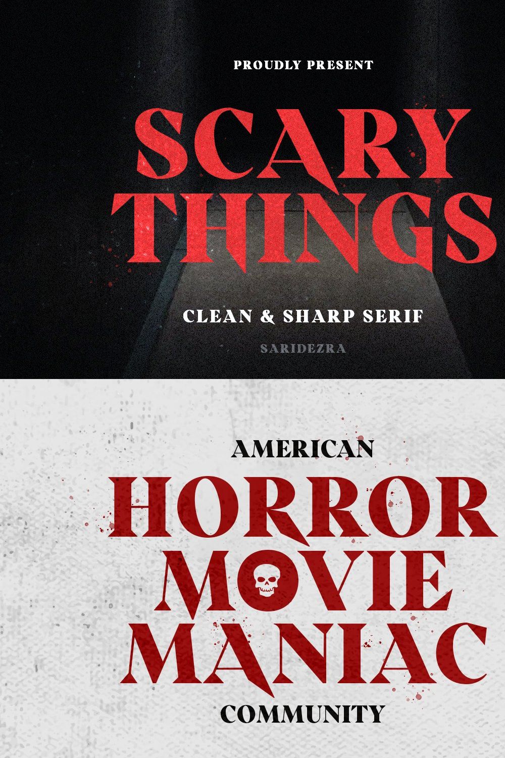 Scary Things - Sharp Serif pinterest preview image.