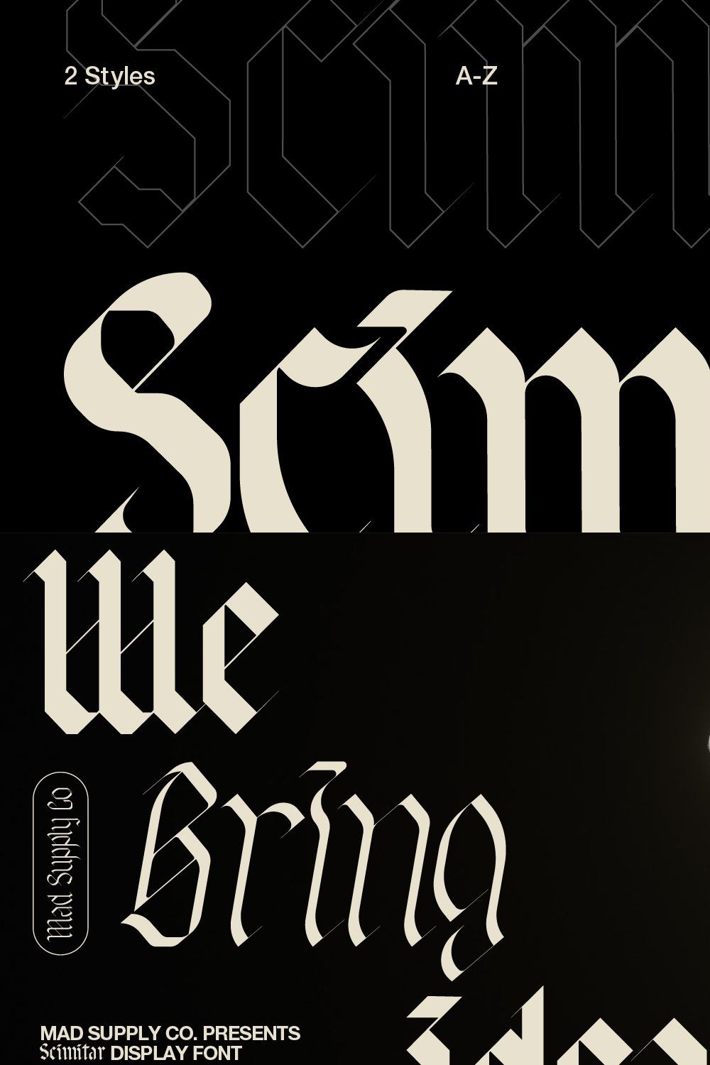 Scimitar | Blackletter Display Font pinterest preview image.