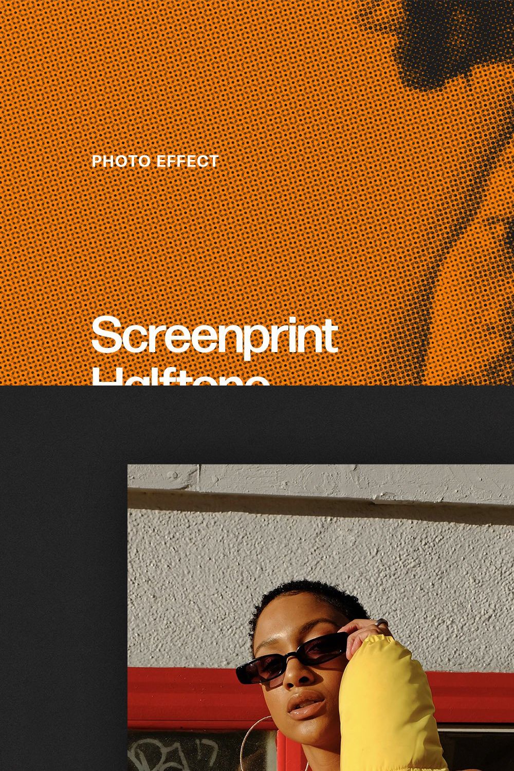 Screenprint Halftone Effect pinterest preview image.